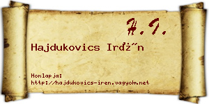 Hajdukovics Irén névjegykártya