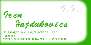 iren hajdukovics business card